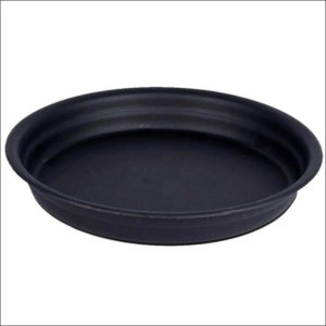 Yoidentity Round Plastic Plate, Pot Saucers (Black)